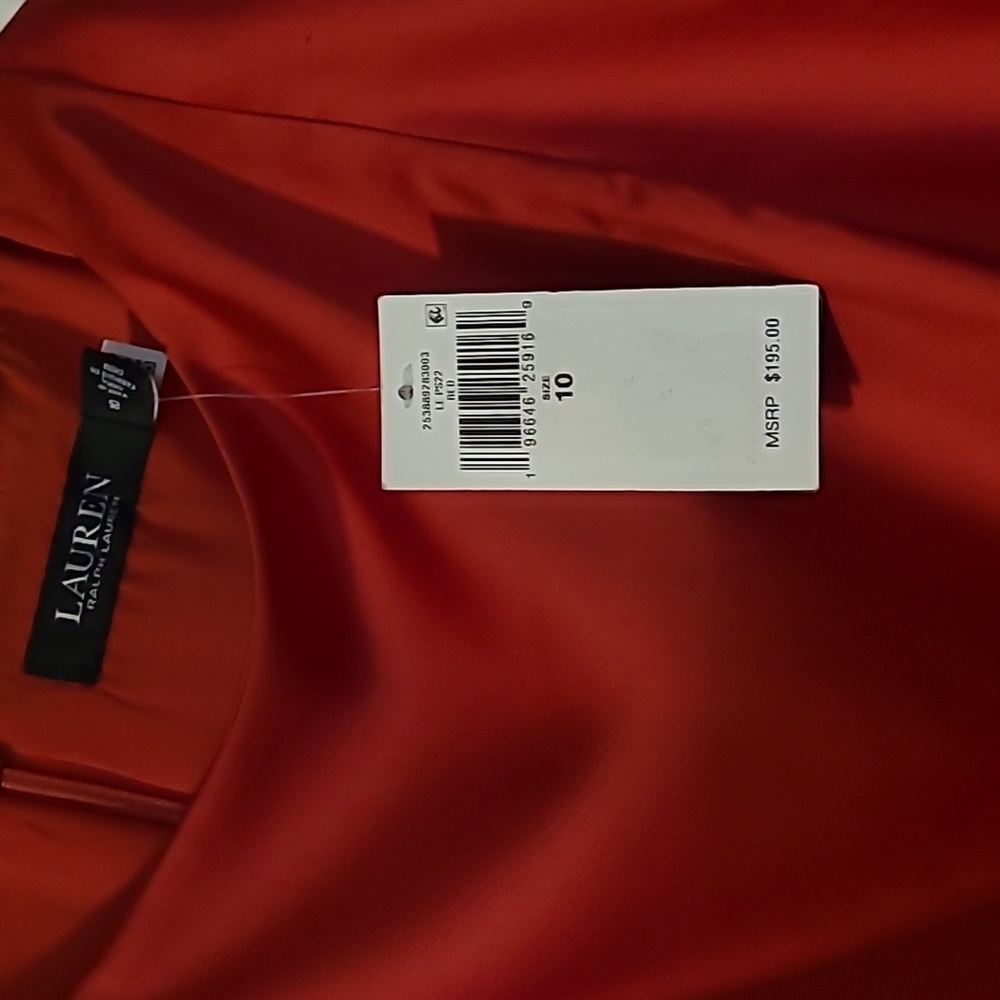 NWT Lauren Ralph Lauren Red Sheath Dress with Flutter Sleeves for Cocktail - Picture 5 of 9